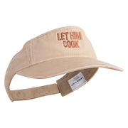 Let Him Cook Icon Embroidered Pro Style Cotton Twill Washed Visor - Khaki OSFM