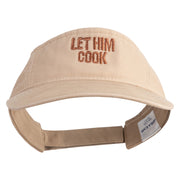 Let Him Cook Icon Embroidered Pro Style Cotton Twill Washed Visor - Khaki OSFM