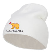 California Bear Embroidered Short Beanie