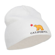 California Bear Embroidered Short Beanie