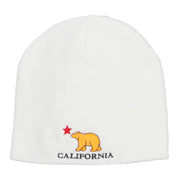 California Bear Embroidered Short Beanie