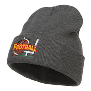 Football Field Goal Embroidered Long Beanie