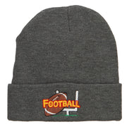 Football Field Goal Embroidered Long Beanie