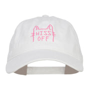 Hiss Off Embroidered Washed Cap