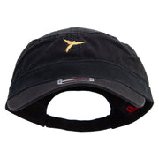 Parrot Macaw Embroidered Garment Washed Adjustable Army Cap - Black OSFM