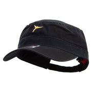 Parrot Macaw Embroidered Garment Washed Adjustable Army Cap - Black OSFM