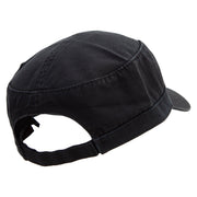 Parrot Macaw Embroidered Garment Washed Adjustable Army Cap - Black OSFM