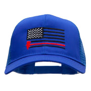 Firefighter Flag Embroidered Solid Cotton Prostyle Twill Mesh Cap