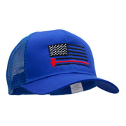 Firefighter Flag Embroidered Solid Cotton Prostyle Twill Mesh Cap