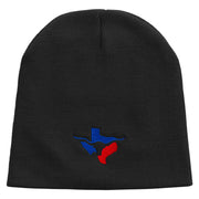 Texas Long Horn Logo Embroidered 8 inch Acrylic Short Beanie - Black OSFM