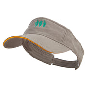 Saguaro Catus on the Ground Embroidered Pro Style Cotton Twill Washed Visor - Olive-Gold OSFM