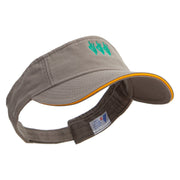 Saguaro Catus on the Ground Embroidered Pro Style Cotton Twill Washed Visor - Olive-Gold OSFM