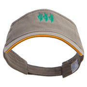 Saguaro Catus on the Ground Embroidered Pro Style Cotton Twill Washed Visor - Olive-Gold OSFM