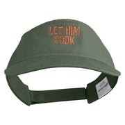 Let Him Cook Icon Embroidered Pro Style Cotton Twill Washed Visor - Olive OSFM