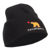 California Bear Embroidered Short Beanie