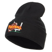 Football Field Goal Embroidered Long Beanie