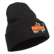 Football Field Goal Embroidered Long Beanie