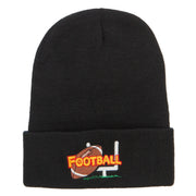 Football Field Goal Embroidered Long Beanie