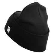 United States Marines Semper Fi Emblem Logo Embroidered 12 Inch Solid Knit Cuff Long Beanie Made in USA - Black OSFM