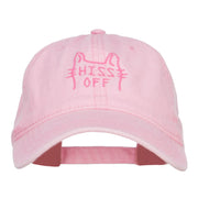 Hiss Off Embroidered Washed Cap