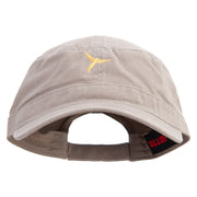 Parrot Macaw Embroidered Garment Washed Adjustable Army Cap - Khaki OSFM