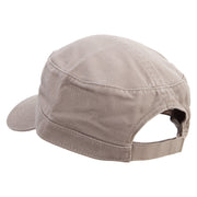 Parrot Macaw Embroidered Garment Washed Adjustable Army Cap - Khaki OSFM