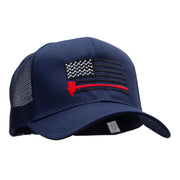 Firefighter Flag Embroidered Solid Cotton Prostyle Twill Mesh Cap