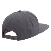 Licensed US Navy Retired Embroidered Wool Blend Prostyle Snapback Cap - Dk-Grey OSFM