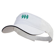 Saguaro Catus on the Ground Embroidered Pro Style Cotton Twill Washed Visor - White-Black OSFM