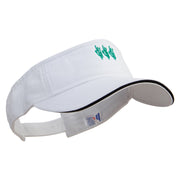 Saguaro Catus on the Ground Embroidered Pro Style Cotton Twill Washed Visor - White-Black OSFM