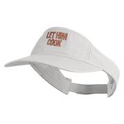 Let Him Cook Icon Embroidered Pro Style Cotton Twill Washed Visor - White OSFM