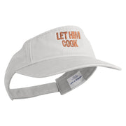 Let Him Cook Icon Embroidered Pro Style Cotton Twill Washed Visor - White OSFM