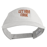 Let Him Cook Icon Embroidered Pro Style Cotton Twill Washed Visor - White OSFM