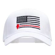 Firefighter Flag Embroidered Solid Cotton Prostyle Twill Mesh Cap