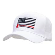 Firefighter Flag Embroidered Solid Cotton Prostyle Twill Mesh Cap