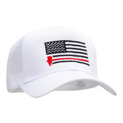 Firefighter Flag Embroidered Solid Cotton Prostyle Twill Mesh Cap