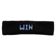 Pixel Win Embroidered Head Bands Terry - Black OSFM
