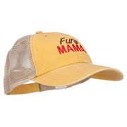 Fur Mama Embroidered Washed Twill Trucker Cap