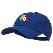 Mexico Flag with Sombrero Embroidered Unstructured Washed Cap