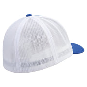 Realistic Bird Embroidered Flexfit Mesh Cotton Twill Trucker 2 Tone Cap - Royal-White OSFM