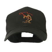 Fly Fishing Man Outline Embroidered Cap