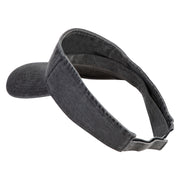 Touch Grass Icon Embroidered Washed Pigment Dyed Cotton Twill Visor - Black OSFM