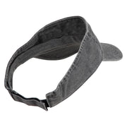 Touch Grass Icon Embroidered Washed Pigment Dyed Cotton Twill Visor - Black OSFM