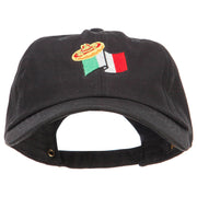 Mexico Flag with Sombrero Embroidered Unstructured Washed Cap