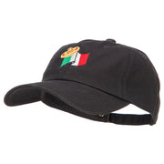 Mexico Flag with Sombrero Embroidered Unstructured Washed Cap