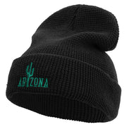 Arizona State Textured Vintage Embroidered Waffle Knit Cuff Beanie - Black OSFM