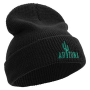 Arizona State Textured Vintage Embroidered Waffle Knit Cuff Beanie - Black OSFM