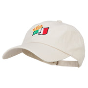 Mexico Flag with Sombrero Embroidered Unstructured Washed Cap