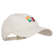 Mexico Flag with Sombrero Embroidered Unstructured Washed Cap