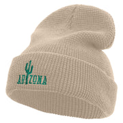 Arizona State Textured Vintage Embroidered Waffle Knit Cuff Beanie - Birch OSFM